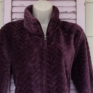 NWT 💗 FREE COUNTRY Chevron Butter Pile Jacket with Pockets Purple M